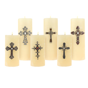 Six Jeweled Cross Candles